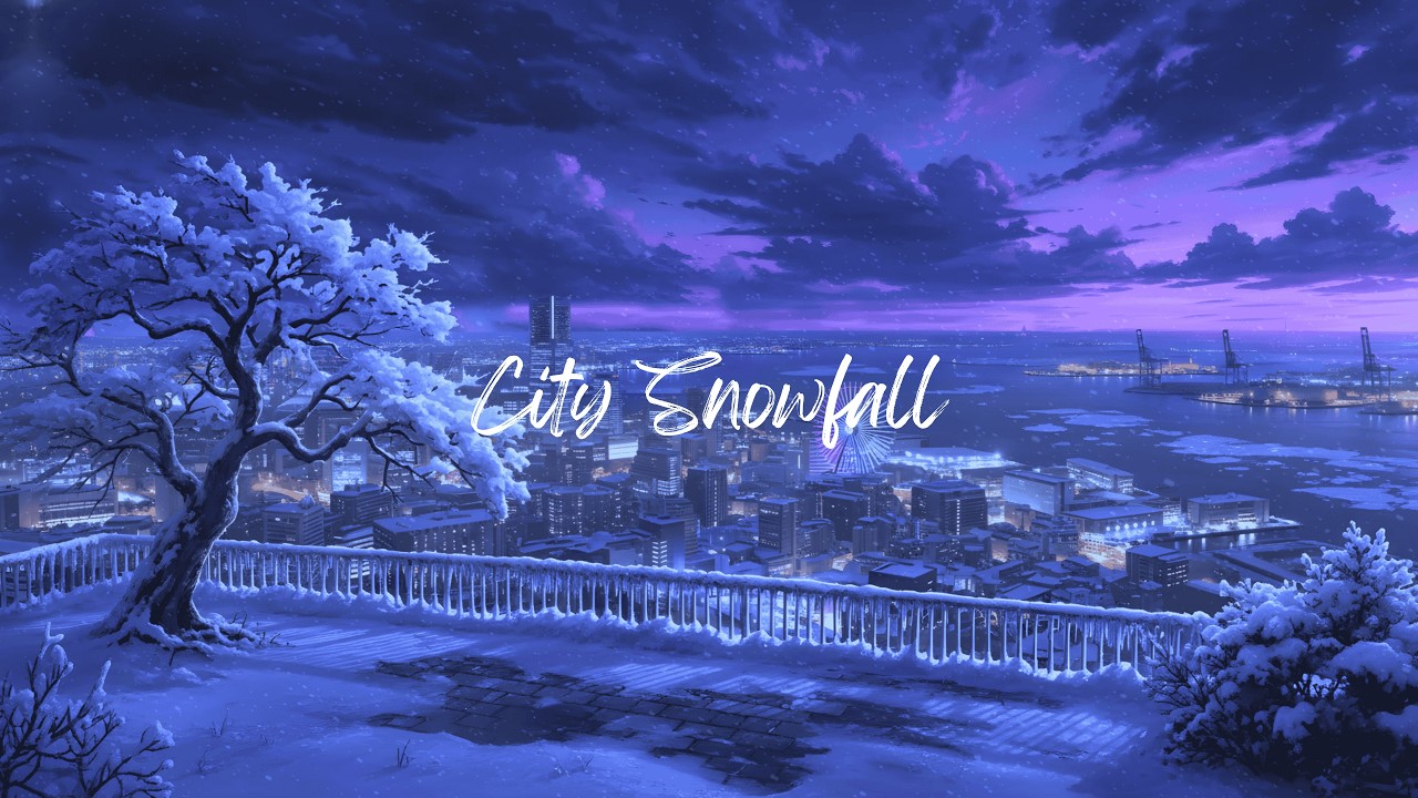 Snowy View Above Yokohama City 🌌 Relaxing Lofi for Study & Relax