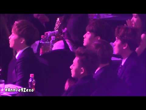 150122 34 during AOA 에이오에이 Like a Cat 사뿐사뿐 EXO Baekhyun Chen Suho @ SMA 서울가요대상 artists seat