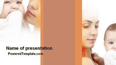 Baby and Mom PowerPoint Template by PoweredTemplate.com