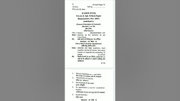 BA LLB 3rd semester Contract - 1 November 2021 Question paper ccs university