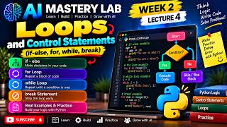 Python Loops & Control Statements Explained | if-else, for, while, break | Week 2 Lecture 4