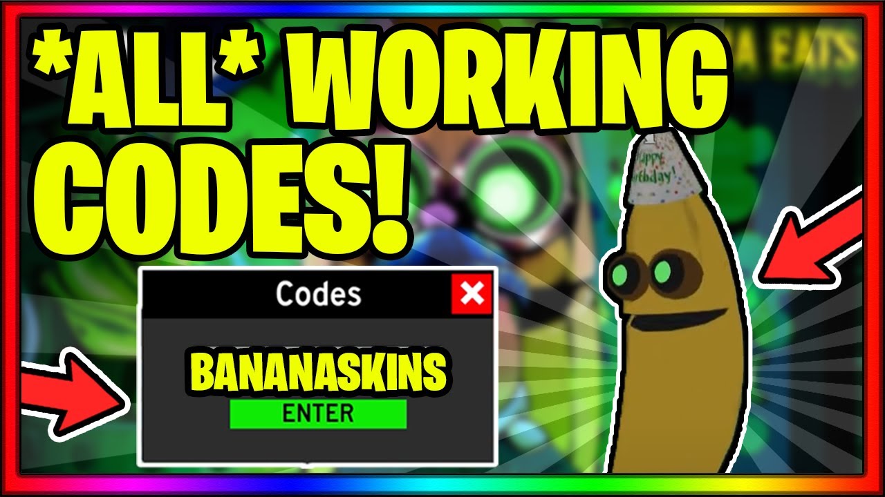 All Working Banana Eats Codes Roblox Youtube - roblox banana game