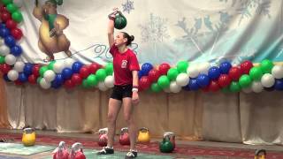 156 reps in snatch 24 kg kettlebell Oksana Sarvarova