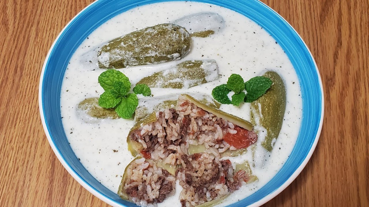 طريقة تحضير كوسى محشي باللبن Best Koussa bi Laban, Stuffed squash in ...