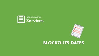 Bloqueio de datas (Blockout dates) no Planning Center | Services
