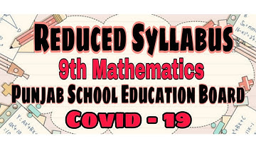 Reduced syllabus  of 9th Mathematic by PSEB ll How to check reduced syallbus of other subjects