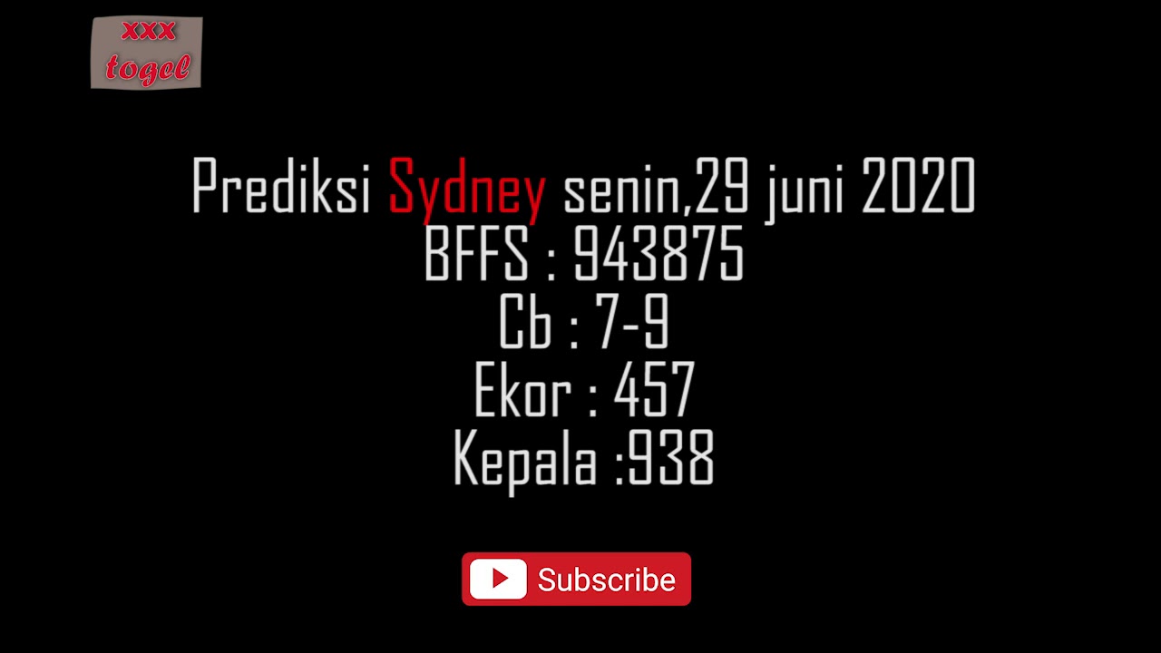 Prediksi Sydney 30 juni 2020 - YouTube