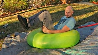 100 Liters of Slime into a Giant Balloon Challenge