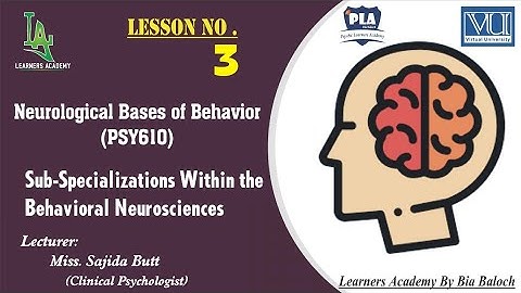Neurological Bases of Behavior (PSY610)VU URDU | Lesson03 | Learners Academy By Bia Baloch