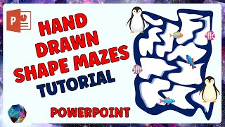 🎨Hand-drawn shaped themed mazes in PowerPoint - tutorial [for KDP activity book interior]