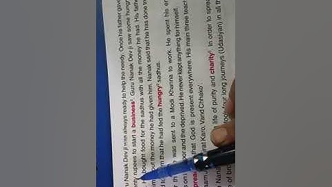 English Class 4, Lesson 8, Shri Guru Nanak Dev Ji,  Part 1