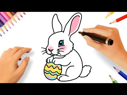 HOW TO DRAW A CUTE EASTER BUNNY 🐇