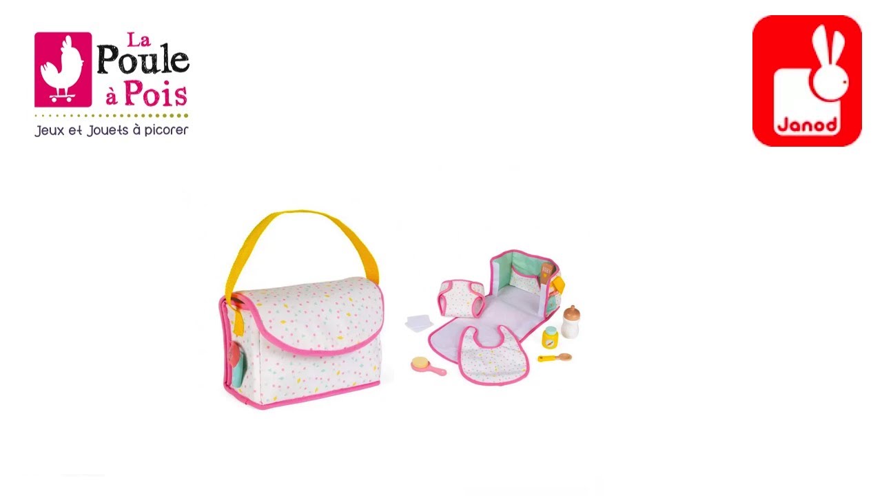 Sac à langer Nursery - Janod - Accessoire pour jouer à la poupée