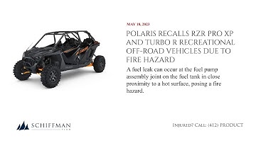 Polaris Recalls RZR Pro XP and Turbo R Recreational Off-Road Vehicles Due to Fire Hazard