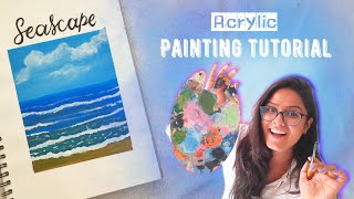 Seascape - Acrylic Painting Tutorial (Beginner to Intermediate)