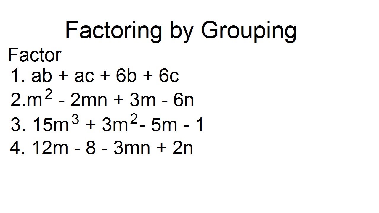 Grouping methods