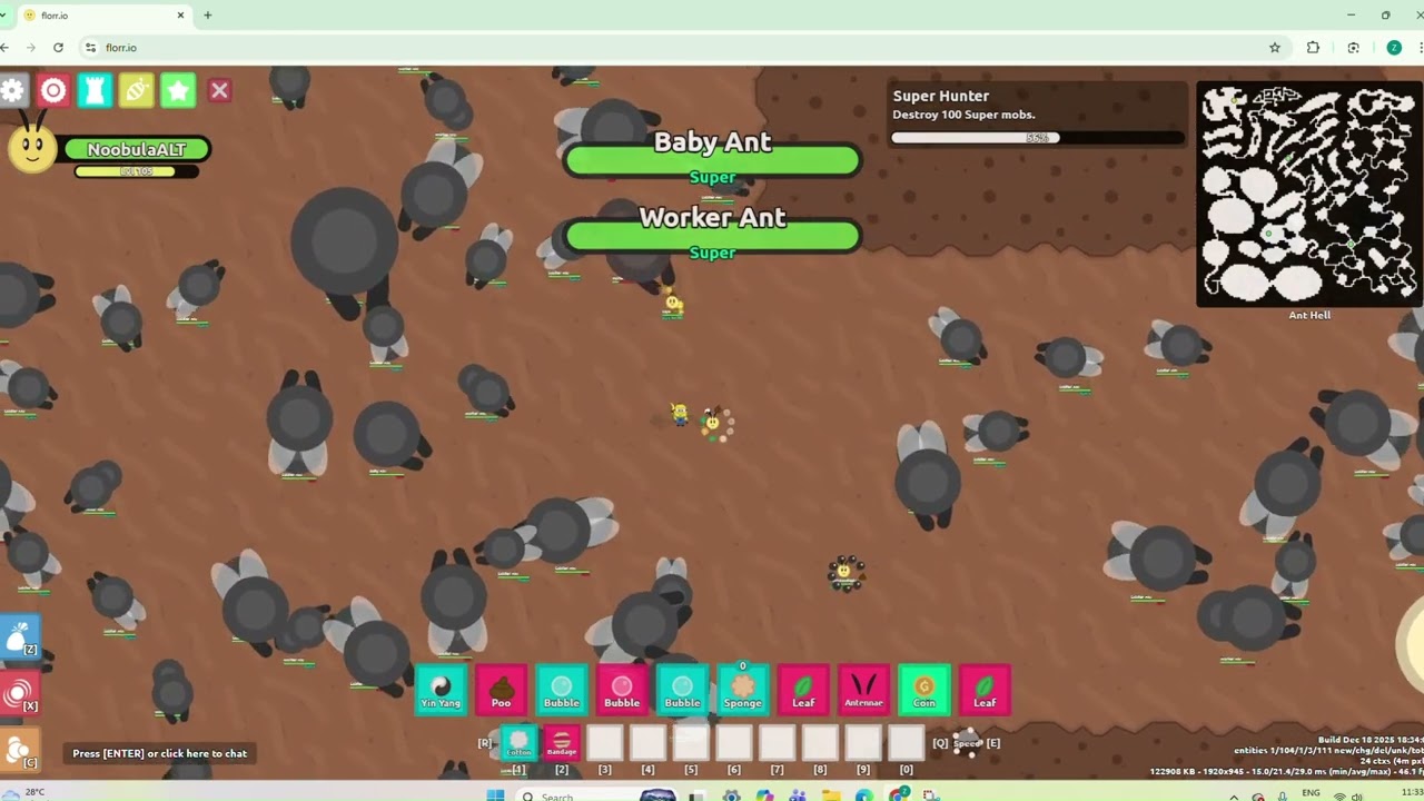 Greeding Super BABY ANT! - Florr.io (Ft. Sayo)