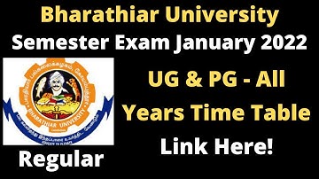 Bharathiar University Semester Exam Jan.2022|Time Table Released Link| Points to Note|TamilRajasekar