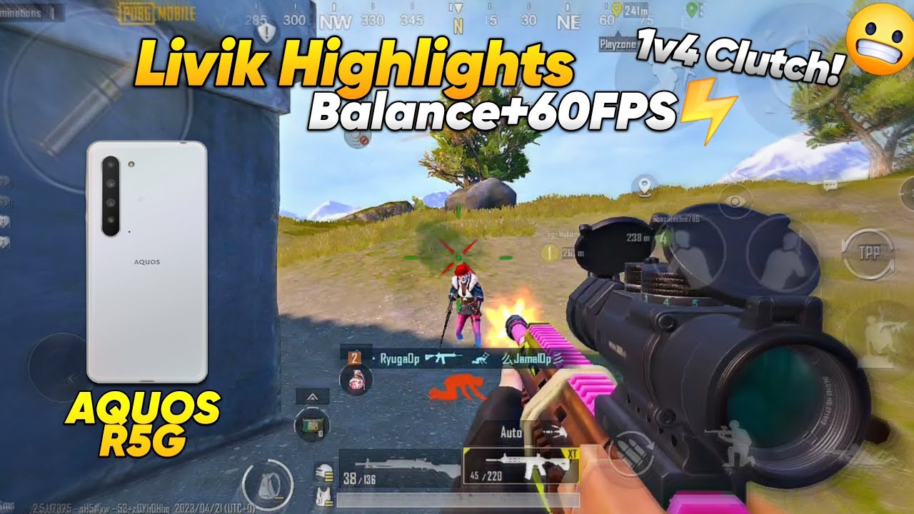 PUBG Mobile 1v4 Clutches | Sharp Aquos R5G PUBG Balance + 60FPS ⚡ ...
