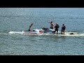 U-9, of Strong Racing, flips on the final lap at the 2022 Madison Regatta