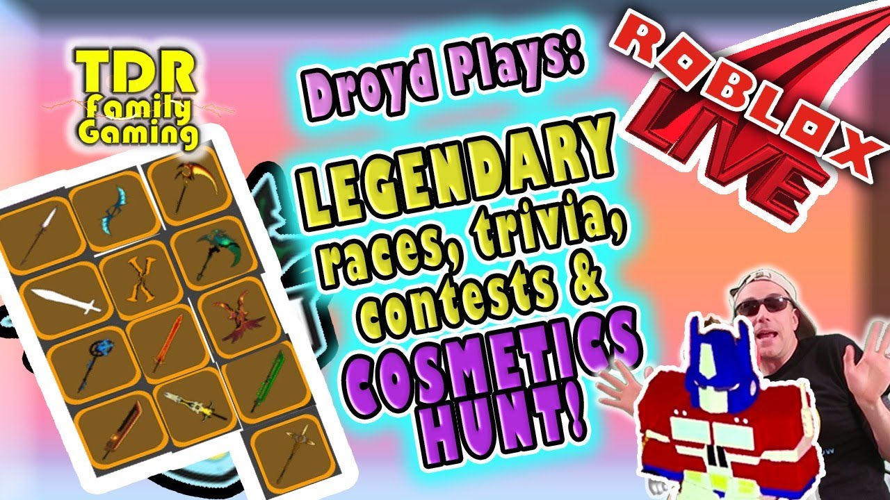 Legendary Contests Races Trivia Cosmetics Hunt Dungeon Quest Droyd Tdr Plays Stream Youtube - free legendary minigame giveaway roblox dungeon quest