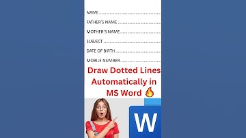 Shortcut - Straight Dotted lines - MS Word  #shorts #viral #shortvideo