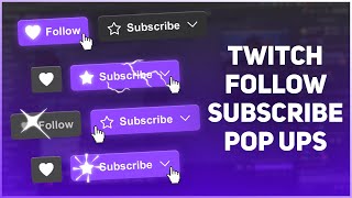 Animated Twitch Follow Subscribe Pop-Up Overlay Package | Social Media Pop-Up