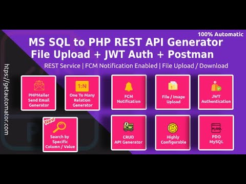 MS SQL to PHP REST API Generator With JWT Authentication + Documentation