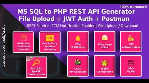 MS SQL to PHP REST API Generator With JWT Authentication + Documentation