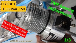 Leybold Turbovac 150. Turbomolecular vacuum pump disassembly. Video 1/3