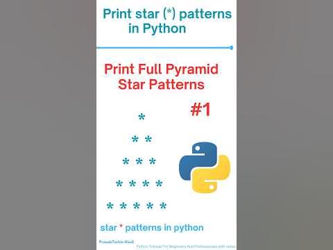 print full pyramid star pattern program in python - 01 # ...