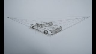 how to draw a simple car in 2 point perspective