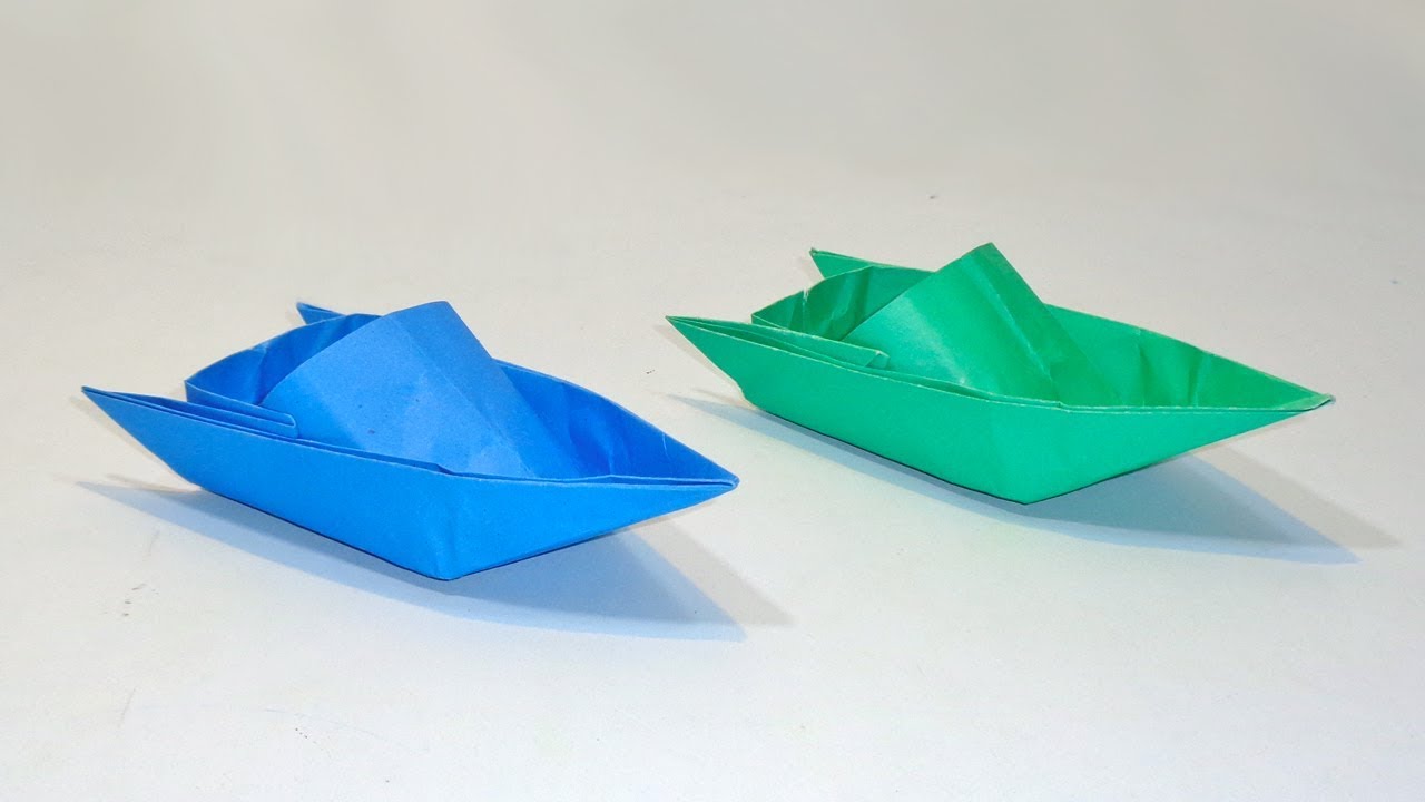 How to Make PAPER SPEED BOAT That Floats On Water Origami Boat Step by Step YouTube