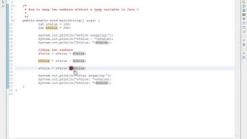 HOW TO SWAP TWO NUMBERS WITHOUT USING TEMP VARIABLE IN JAVA DEMO