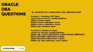 Oracle RMAN SCENARIO : How to Restore tablespace