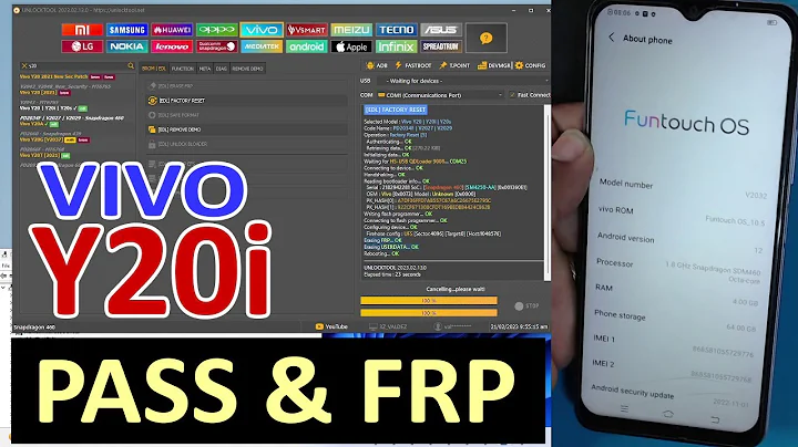 VIVO Y20i V2032 PD2034AM PASS & FRP REMOVE via unlocktool just one click testpoint