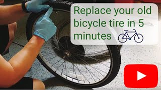 Installing a new bike tire and inner tube in 5 minutes
