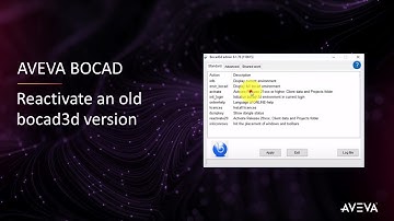 FAQ 001 - AVEVA Bocad - Reactivate an old bocad3d version [with captions]