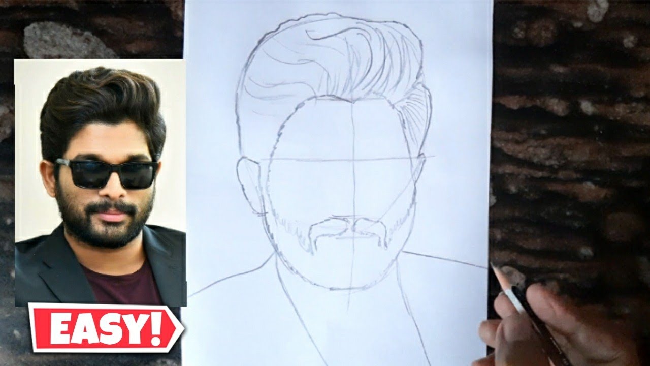 how to drawing Allu Arjun step by step - YouTube