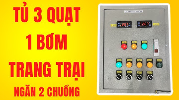 Tủ điều khiển quạt trang trại 3 quạt 1 bơm bật tắt tự động dùng 2 đồng hồ nhiệt | Cơ Điện DITICO