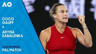 Coco Gauff v Aryna Sabalenka Full Match | Australian Open 2024 Semifinal