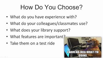 Reference Managers for Grad Students