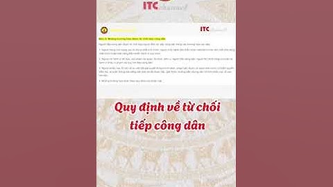 Quy định từ chối tiếp công dân