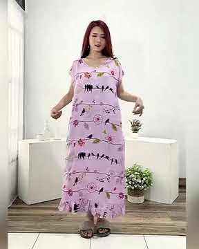 Daster Ruffle Grass Bird Panjang Bahan Rayon All Size Daster Ibu Hamil