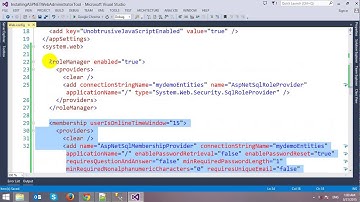 ASP.NET Web Configuration Tool in Visual Studio 2013