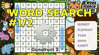 Construct 2 ตอนที่ 1/2 การสร้างเกมค้นหาคำศัพท์ Word Search Puzzle screenshot 1