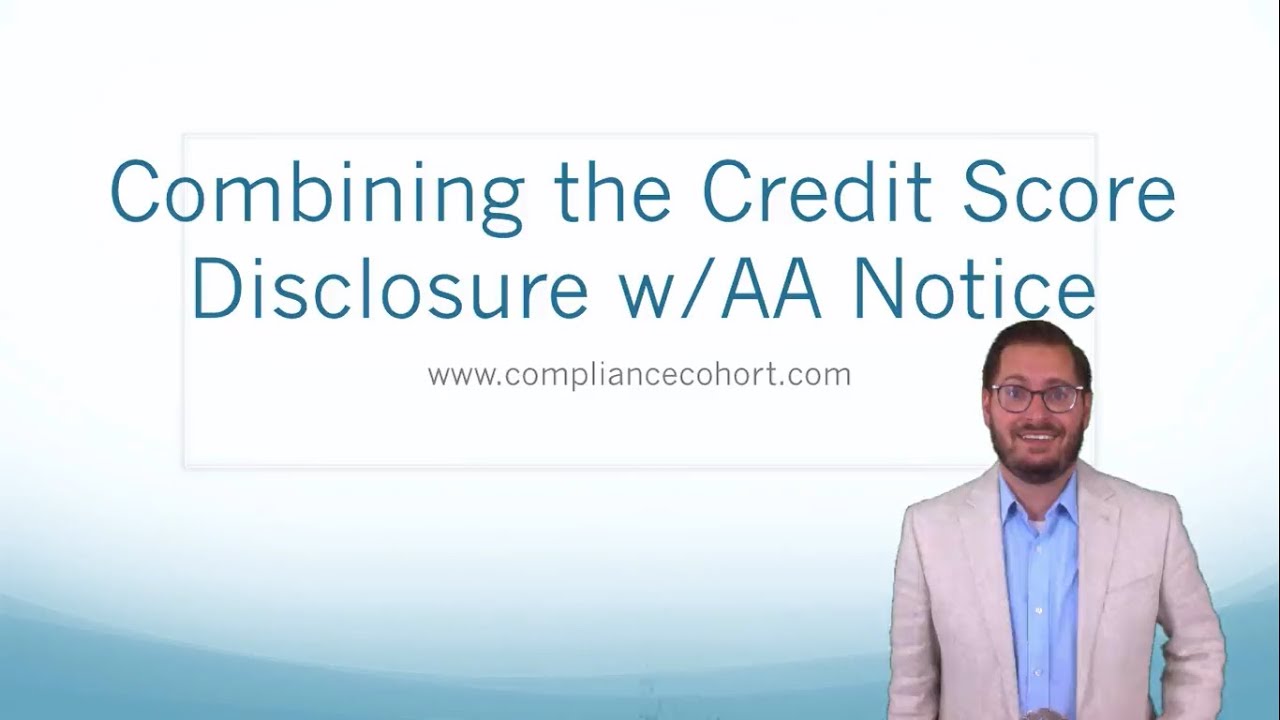 Using a Credit Score Disclosure in Lieu of the Adverse Action Notice