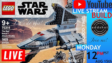 🔴 Building The Bad Batch Attack Shuttle LEGO Star Wars (75314) Live! - Part 2