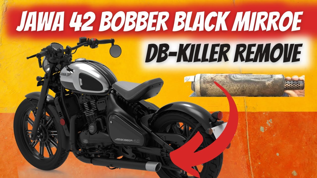 Jawa 42 bobber black mirror without db killer Sound #jawa42bobber - YouTube