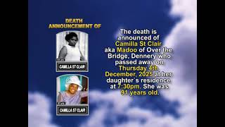 Camilla St Clair  ~ Short Obituary